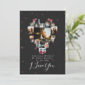 Modern Custom 18 Photo Heart Shaped for her Feestdagenkaart (Staand voorkant)