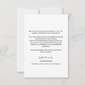 Modern Custom 1 bruiloft foto eenvoudig Bedankkaart (Achterkant)