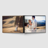 Modern Custom 2 foto bruiloft monogram Gastenboek (Volledig)