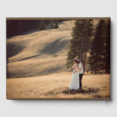 Modern Custom 2 foto bruiloft monogram Gastenboek (Achterkant)