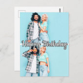 Modern Custom 2-foto's Sjabloon Happy Birthday Briefkaart (Voorkant / Achterkant)