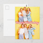 Modern Custom 2-foto's Sjabloon Happy Birthday Briefkaart (Voorkant / Achterkant)