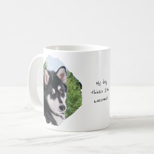 Modern Custom 2 Photo Paint Brushstroke Dog Koffiemok (Voorkant links)