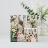 Modern Custom 3 foto eenvoudige minimalistische br Bedankkaart (Staand voorkant)