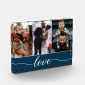 Modern Custom 3 Foto's Liefde Script Blauw (Links)