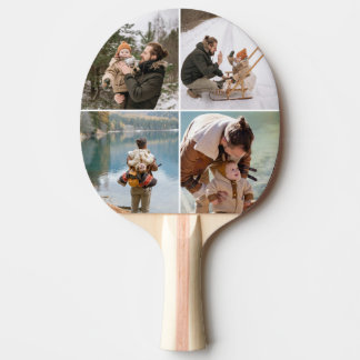 Modern Custom 4 Photo Collage Ping Pong Paddle Tafeltennisbatje