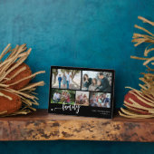 Modern custom 5 photo collage family  fotoplaat (Zijkant)