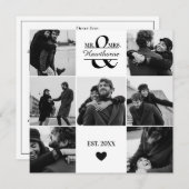 Modern custom 7 Couple Photos with Monogram Feestdagenkaart (Voorkant / Achterkant)