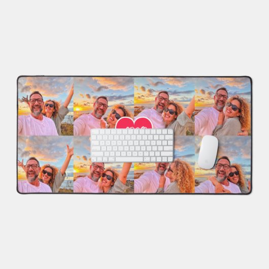 Modern Custom 8-foto's Hart Collage Bureaumat (Keyboard & Muis)