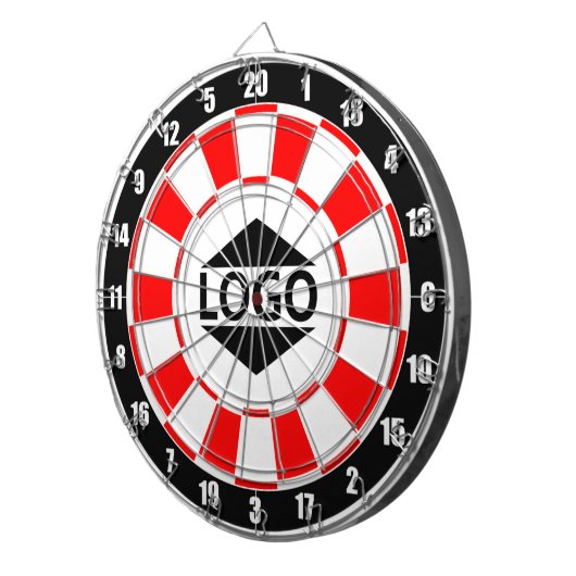 Modern Custom Afbeelding op rood & wit Dartbord (Voorkant Rechts)