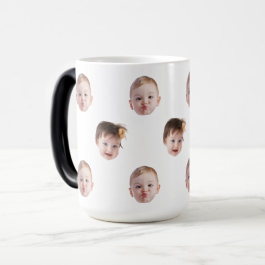 Modern Custom Baby Kind Moeder Oma Papa Gezicht Gi Magische Mok (Voorkant links)