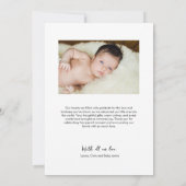 Modern Custom Baby Photo Birth Announcement  Bedankkaart (Achterkant)