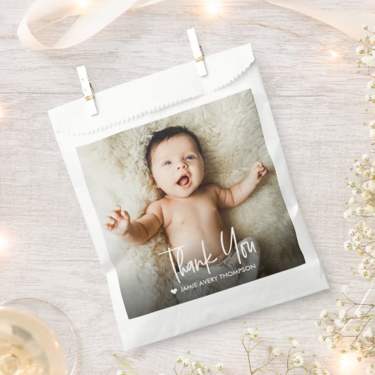 Modern Custom Baby Photo Thank You Bedankzakje (Geknipt)