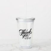 Modern Custom Bedankt Tekst Zwart & Wit Classic Acryl Drinkbeker (Voorkant)