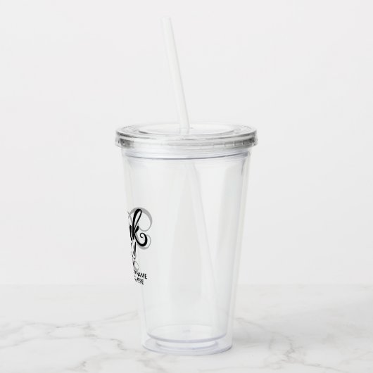 Modern Custom Bedankt Tekst Zwart & Wit Classic Acryl Drinkbeker (Links)