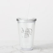 Modern Custom Bedankt Tekst Zwart & Wit Classic Acryl Drinkbeker (Achterkant)