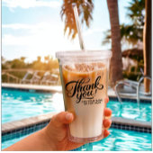 Modern Custom Bedankt Tekst Zwart & Wit Classic Acryl Drinkbeker