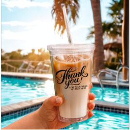 Modern Custom Bedankt Tekst Zwart & Wit Classic Acryl Drinkbeker