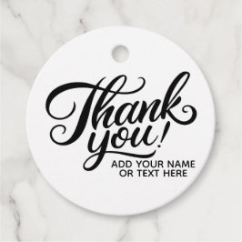 Modern Custom Bedankt Tekst Zwart & Wit Classic Bedankjes Labels