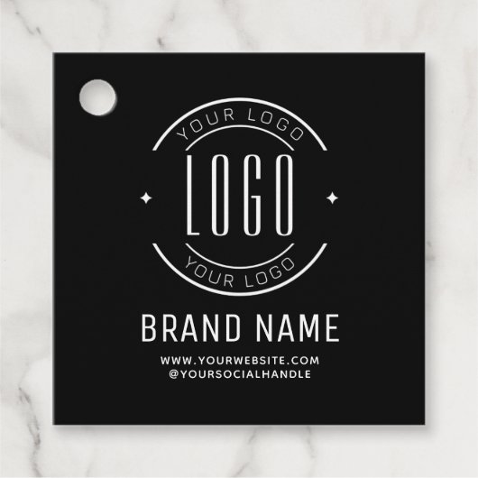 Modern custom bedrijf logo business branded bedankjes labels (Voorkant)