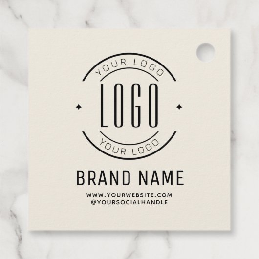 Modern custom bedrijf logo business branded bedankjes labels (Achterkant)