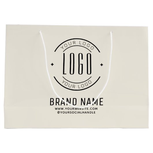 Modern custom bedrijf logo business branded groot cadeauzakje (Achterkant)