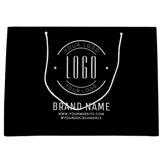 Modern custom bedrijf logo business branded groot cadeauzakje (Voorkant)