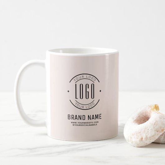 Modern custom bedrijf logo business branded koffiemok (Met donut)