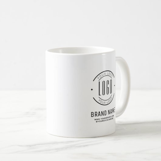 Modern custom bedrijf logo business branded koffiemok (Voorkant rechts)