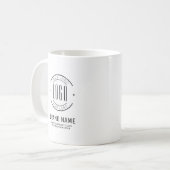 Modern custom bedrijf logo business branded koffiemok (Voorkant links)