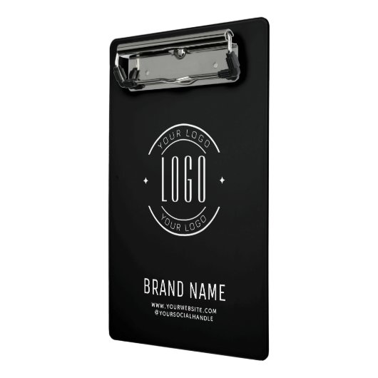 Modern custom bedrijf logo business branded mini klembord (Angled2)