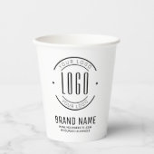 Modern custom bedrijf logo business branded papieren bekers (Voorkant)
