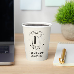 Modern custom bedrijf logo business branded papieren bekers