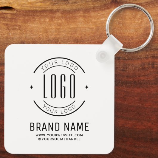 Modern custom bedrijf logo business branded sleutelhanger (Achterkant)