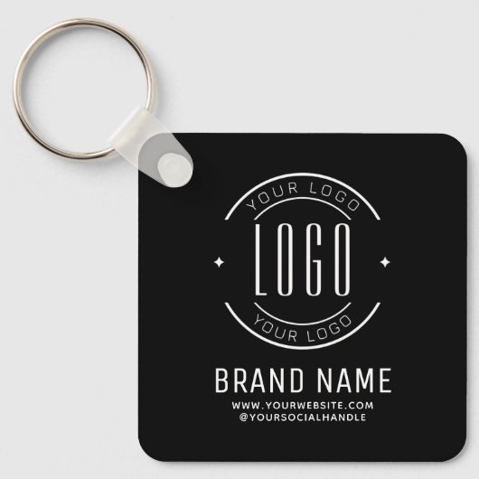 Modern custom bedrijf logo business branded sleutelhanger (Voorkant)