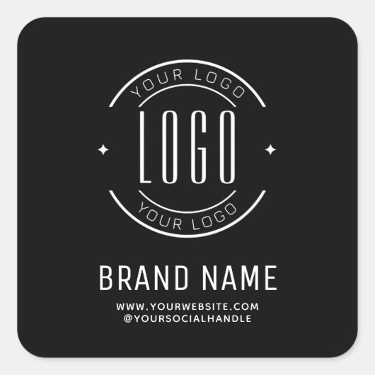 Modern custom bedrijf logo business branded vierkante sticker (Voorkant)