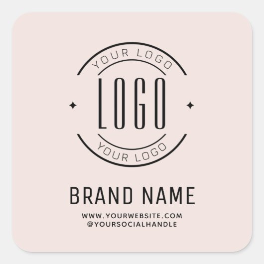 Modern custom bedrijf logo business branded vierkante sticker (Voorkant)