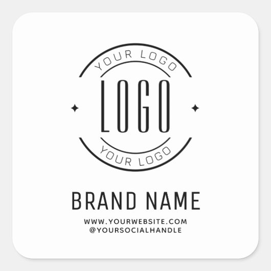 Modern custom bedrijf logo business branded vierkante sticker (Voorkant)