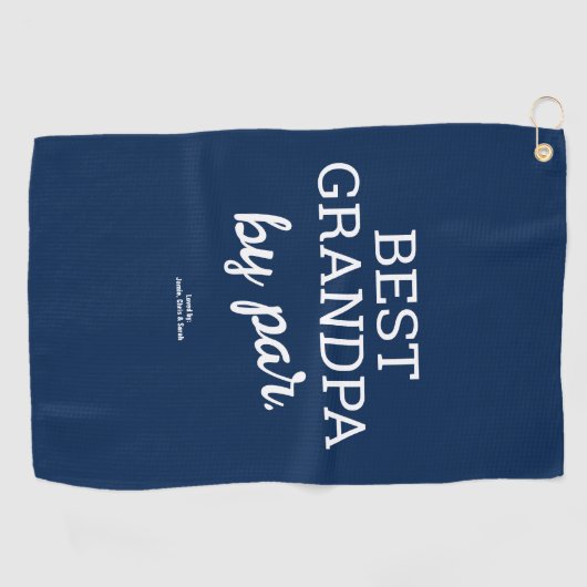 Modern Custom Best Grandpa by Par Blue Golfhanddoek (Horizontaal)