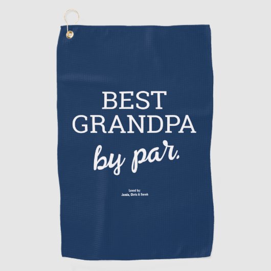Modern Custom Best Grandpa by Par Blue Golfhanddoek (Voorkant)