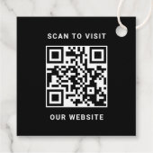 Modern Custom Black Business Logo and QR Code Bedankjes Labels (Achterkant)