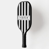 Modern Custom Black Stripe Personalized Pickleball Paddle (Links)