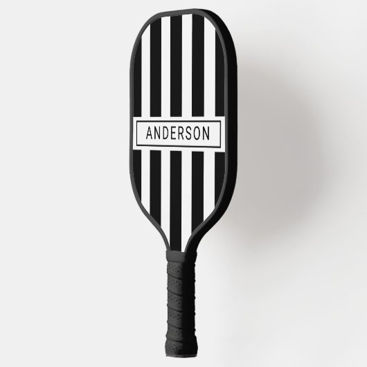 Modern Custom Black Stripe Personalized Pickleball Paddle (Links)