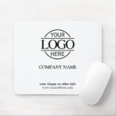 Modern Custom Black & White Company Zakelijke Logo Muismat (Met muis)