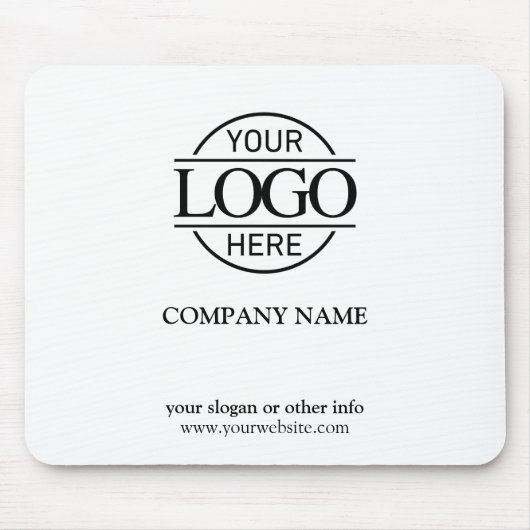 Modern Custom Black & White Company Zakelijke Logo Muismat (Voorkant)