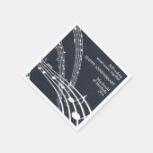 Modern Custom Blue SWEET MUSIC Happy Jubileum Servet (Hoek)