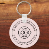 Modern Custom Blush Pink Business Logo Promotionel Sleutelhanger (Voorkant)