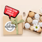 Modern Custom Boerderij Naam Egg Dealer Adres Ronde Sticker