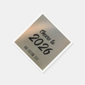 Modern Custom Brushed Metal 2026 New Years Party Servet (Hoek)
