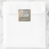 Modern Custom Brushed Metal 2026 New Years Party Vierkante Sticker (Tas)